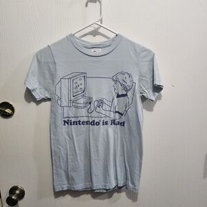 Nintendo is Rad Light Blue Graphic T-Shirt
